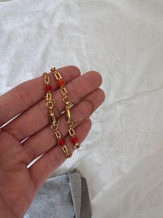 Lote 3 Pulseras Baño oro coral