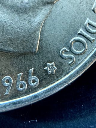 Plata 60g -3 Monedas 100 Pesetas 1966 MBC