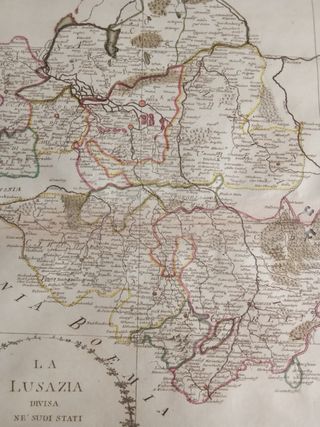 Mappa Antica Lusazia Sassonia 1796