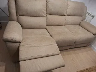 Sofá 3 plazas relax manual beige