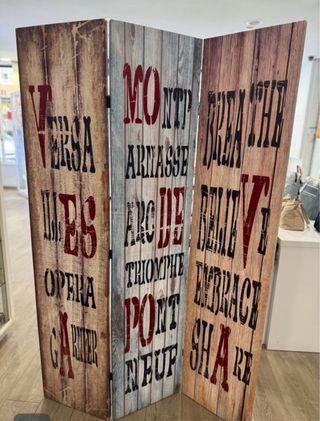 Biombo decorativo estilo vintage, industrial