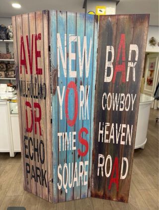 Biombo decorativo estilo vintage, industrial