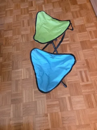 Sillas plegables (2) azul y verde
