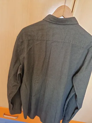 Camisa Massimo Dutti Hombre Gris/Verde