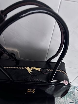 Borsa Miu Miu Nero Festa in Charol