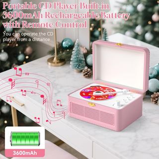 NUEVO Reproductor CD Portátil Rosa