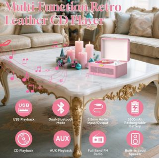 NUEVO Reproductor CD Portátil Rosa