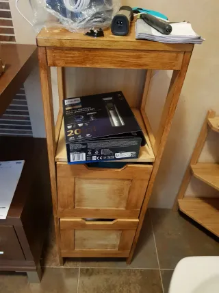 Mueble auxiliar madera 2 cajones