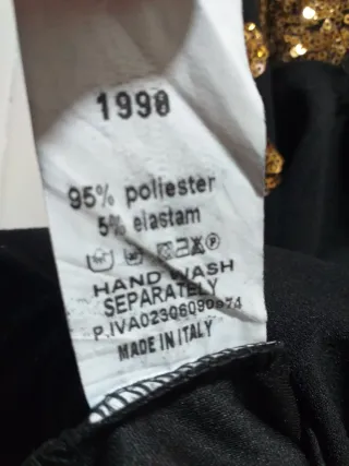 Vestido fiesta negro lentejuelas doradas