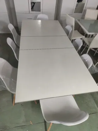 Mesa de comedor extensible cristal y metal