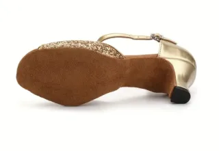 Zapatos de baile latino profesionales dorados