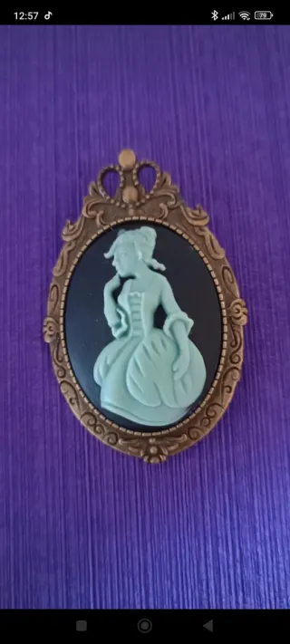 Broche Camafeo Artesanal Mujer Estilo Vintage