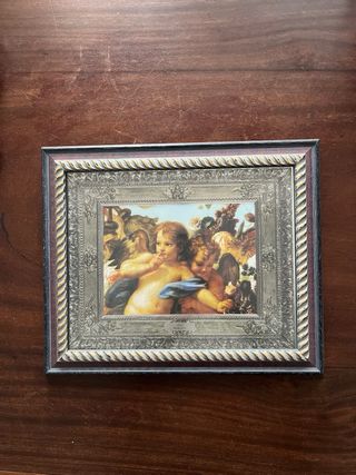 Coppia Quadri Angeli di Maratta e Cornice Barocca