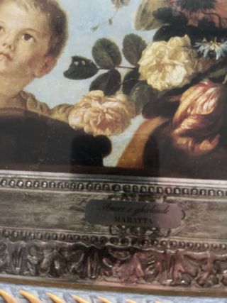 Coppia Quadri Angeli di Maratta e Cornice Barocca