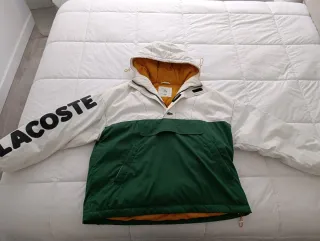 Plumífero Lacoste Blanco y Verde