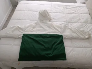 Plumífero Lacoste Blanco y Verde