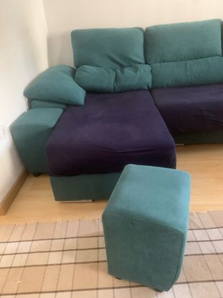 Sofá Chaiselongue Tela verde