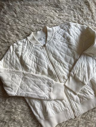 Chaqueta Bomber acolchada algodón blanca