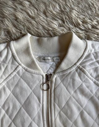 Chaqueta Bomber acolchada algodón blanca