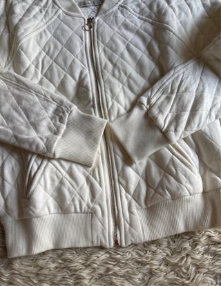 Chaqueta Bomber acolchada algodón blanca