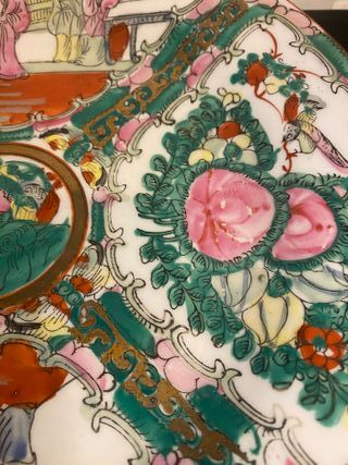 Plato Familia Rosa - Sello Qianlong - Pintado