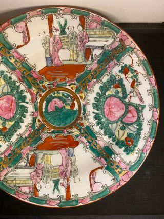 Plato Familia Rosa - Sello Qianlong - Pintado