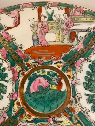 Plato Familia Rosa - Sello Qianlong - Pintado