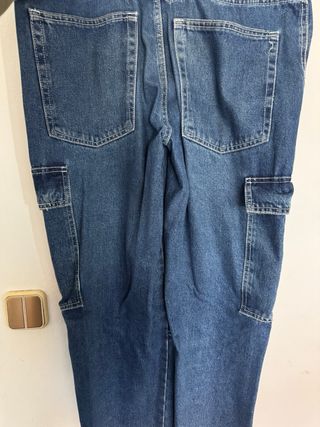 Pantalones Cargo Vaqueros Pull&Bear Talla 42