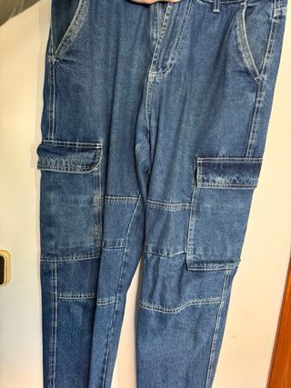 Pantalones Cargo Vaqueros Pull&Bear Talla 42
