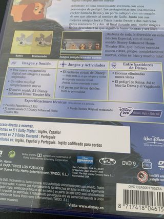 DVD La Dama y el Vagabundo Edición Especial Disney