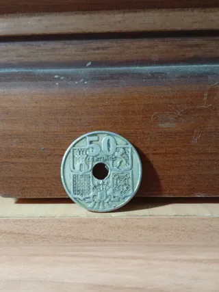 50 Céntimos 1.949 Moneda Antigua Estrella 56