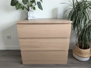 Cómoda IKEA Malm Roble 3 Cajones