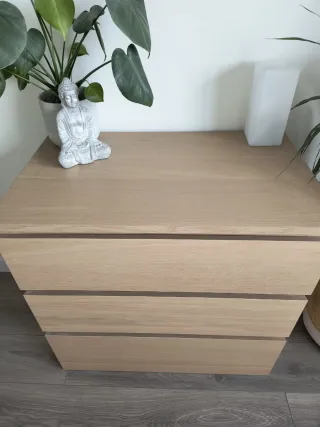 Cómoda IKEA Malm Roble 3 Cajones
