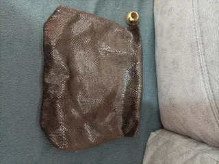 Bolso de mano fiesta marrón y dorado