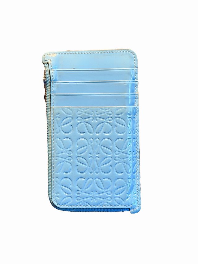 Portacartellini Loewe in Pelle Blu Cielo