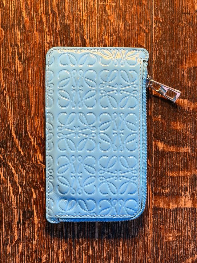 Portacartellini Loewe in Pelle Blu Cielo