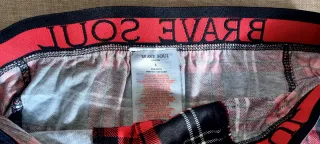 Boxer Brave Soul cuadros rojo y negro