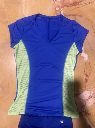 Conjunto deportivo padel azul y verde
