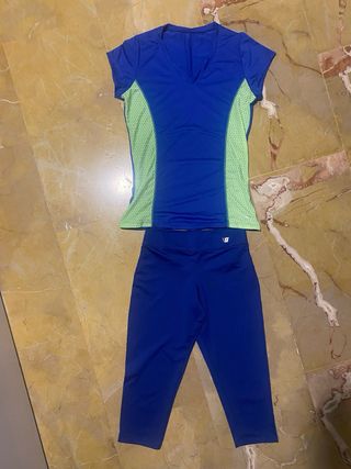 Conjunto deportivo padel azul y verde