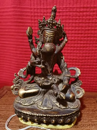 Vajrasatva consorte Yabyum 15cm Bronce