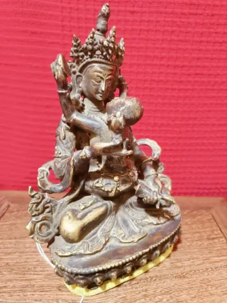 Vajrasatva consorte Yabyum 15cm Bronce