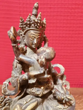 Vajrasatva consorte Yabyum 15cm Bronce