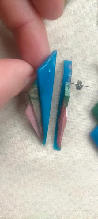 Lote 9 pares de pendientes de resina epoxi