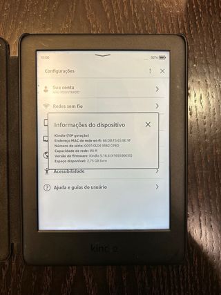 Kindle 10ª Geração com Capa Preta