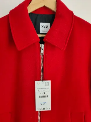 Chaqueta Zara Roja con lana