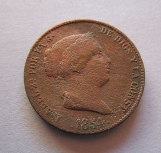 25 CENTIMOS DE REAL . ISABEL II REINA DE ESPAÑA