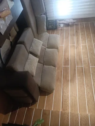 Sofá chaise longue 3 plazas beige