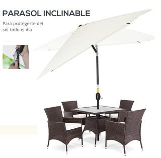 Sombrilla Outsunny Rectangular Blanca