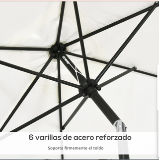 Sombrilla Outsunny Rectangular Blanca