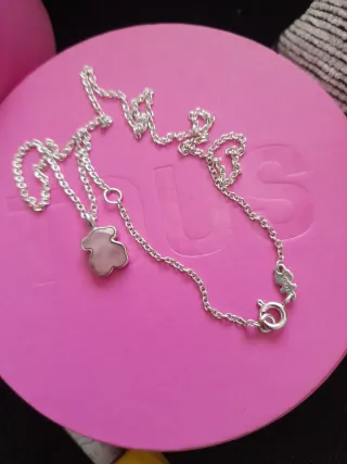 Collar Tous Oso Rosa y Plata